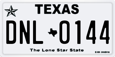 TX license plate DNL0144
