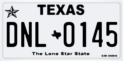 TX license plate DNL0145