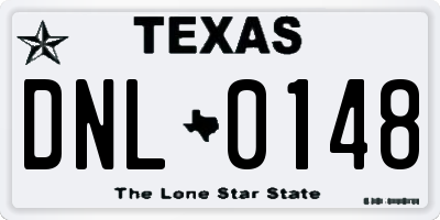 TX license plate DNL0148