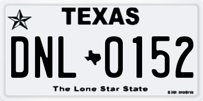 TX license plate DNL0152