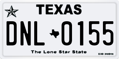 TX license plate DNL0155