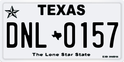TX license plate DNL0157
