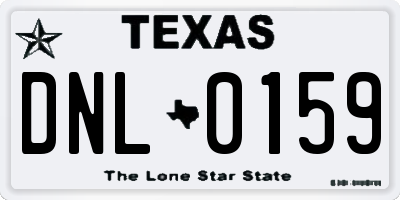 TX license plate DNL0159