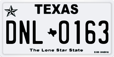 TX license plate DNL0163