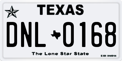 TX license plate DNL0168