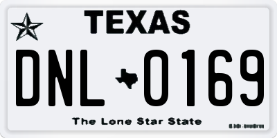 TX license plate DNL0169
