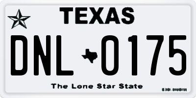 TX license plate DNL0175