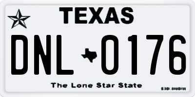 TX license plate DNL0176