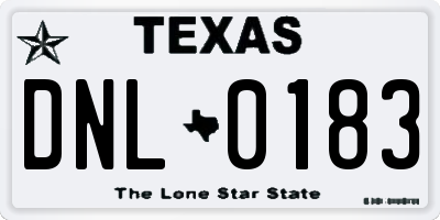 TX license plate DNL0183