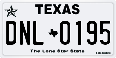 TX license plate DNL0195