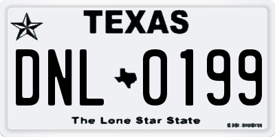 TX license plate DNL0199