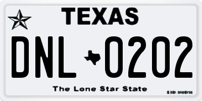 TX license plate DNL0202