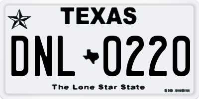 TX license plate DNL0220