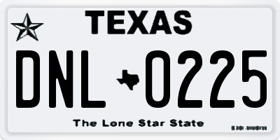 TX license plate DNL0225