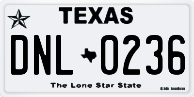 TX license plate DNL0236