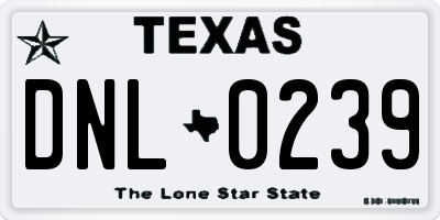 TX license plate DNL0239