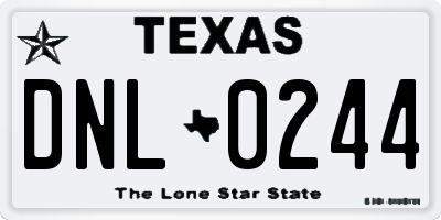 TX license plate DNL0244