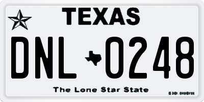 TX license plate DNL0248