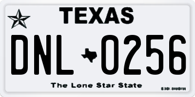 TX license plate DNL0256