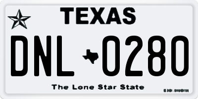 TX license plate DNL0280