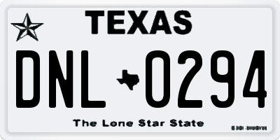 TX license plate DNL0294