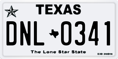 TX license plate DNL0341