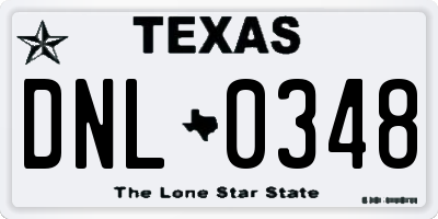 TX license plate DNL0348