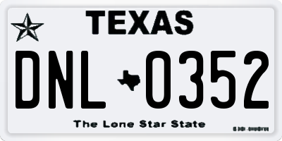 TX license plate DNL0352