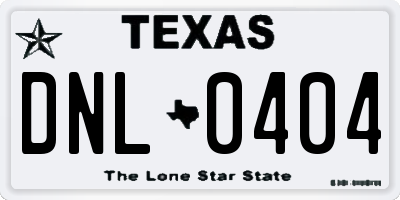 TX license plate DNL0404