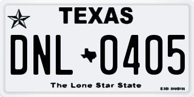 TX license plate DNL0405