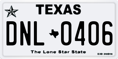 TX license plate DNL0406