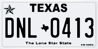 TX license plate DNL0413