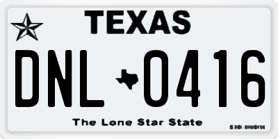 TX license plate DNL0416