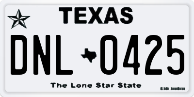 TX license plate DNL0425