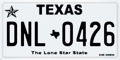 TX license plate DNL0426
