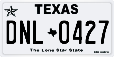 TX license plate DNL0427
