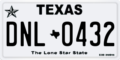 TX license plate DNL0432
