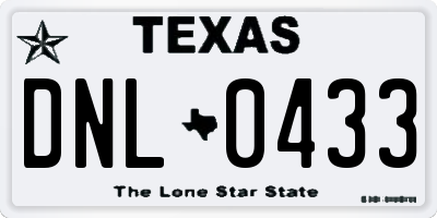 TX license plate DNL0433