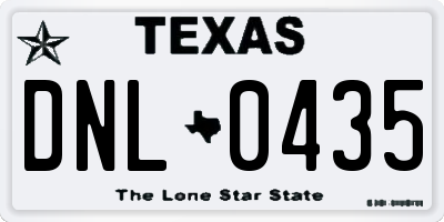 TX license plate DNL0435