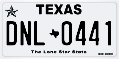 TX license plate DNL0441