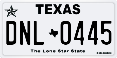 TX license plate DNL0445