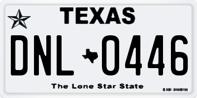 TX license plate DNL0446