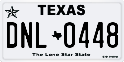 TX license plate DNL0448
