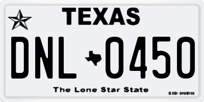 TX license plate DNL0450
