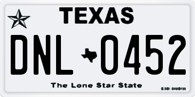 TX license plate DNL0452