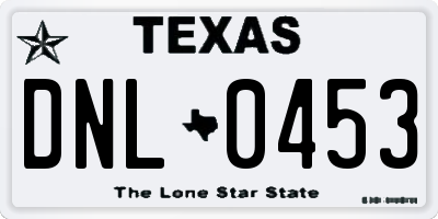 TX license plate DNL0453