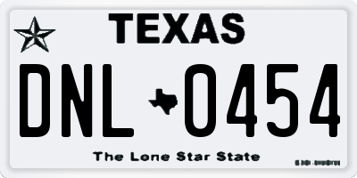 TX license plate DNL0454