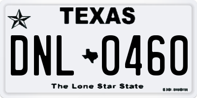 TX license plate DNL0460
