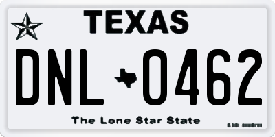 TX license plate DNL0462