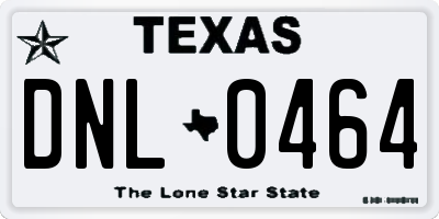 TX license plate DNL0464